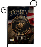 Marine Combat Hero - Military Americana Vertical Impressions Decorative Flags HG137134 Made In USA