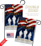 Thank You Veterans - Military Americana Vertical Impressions Decorative Flags HG137167 Made In USA