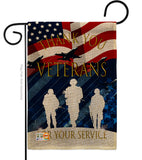 Thank You Veterans - Military Americana Vertical Impressions Decorative Flags HG137167 Made In USA