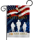 Thank You Veterans - Military Americana Vertical Impressions Decorative Flags HG137167 Made In USA