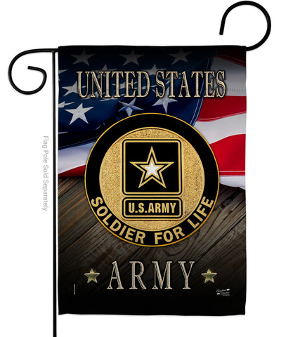 US Army Soldier for Life - Military Americana Vertical Impressions Decorative Flags HG137170 Made In USA