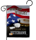 We will Never Forget - Military Americana Vertical Impressions Decorative Flags HG137171 Made In USA