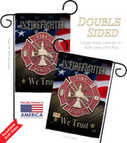 Firefighter We trust - Military Americana Vertical Impressions Decorative Flags HG137294 Made In USA