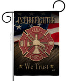 Firefighter We trust - Military Americana Vertical Impressions Decorative Flags HG137294 Made In USA