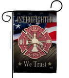 Firefighter We trust - Military Americana Vertical Impressions Decorative Flags HG137294 Made In USA