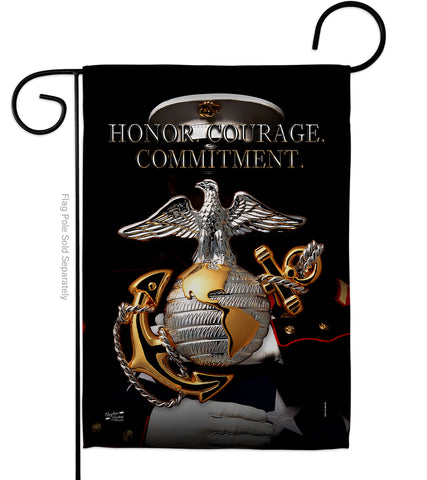 Honor Courage Commitment - Military Americana Vertical Impressions Decorative Flags HG137316 Made In USA