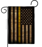 Thin Yellow Line - Military Americana Vertical Impressions Decorative Flags HG137418 Made In USA