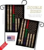 Thin Blue Green Red Line - Military Americana Vertical Impressions Decorative Flags HG137431 Made In USA