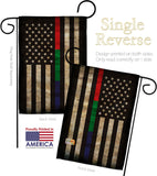 Thin Blue Green Red Line - Military Americana Vertical Impressions Decorative Flags HG137431 Made In USA