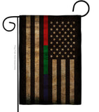 Thin Blue Green Red Line - Military Americana Vertical Impressions Decorative Flags HG137431 Made In USA