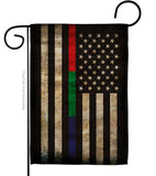 Thin Blue Green Red Line - Military Americana Vertical Impressions Decorative Flags HG137431 Made In USA