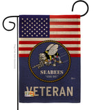 US Seabees Veteran - Military Americana Vertical Impressions Decorative Flags HG140613 Made In USA