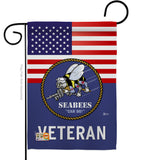 US Seabees Veteran - Military Americana Vertical Impressions Decorative Flags HG140613 Made In USA