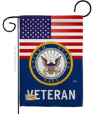 US Navy Veteran - Military Americana Vertical Impressions Decorative Flags HG140614 Made In USA