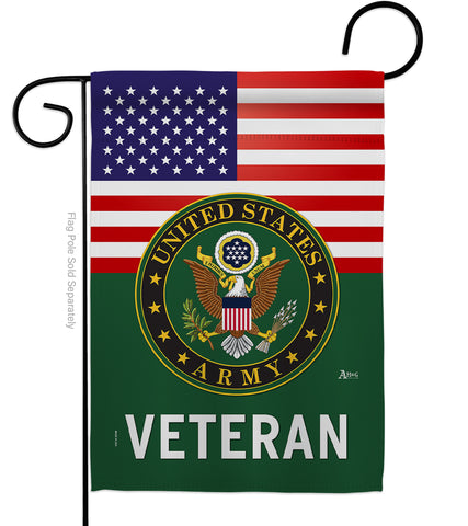 US Army Veteran - Military Americana Vertical Impressions Decorative Flags HG140615 Made In USA
