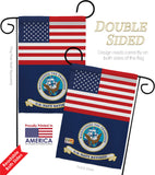 US Retired Navy - Military Americana Vertical Impressions Decorative Flags HG140746 Made In USA