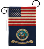 US Retired Navy - Military Americana Vertical Impressions Decorative Flags HG140746 Made In USA