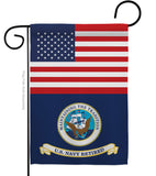 US Retired Navy - Military Americana Vertical Impressions Decorative Flags HG140746 Made In USA