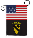 US Black 1st Cavalry - Military Americana Vertical Impressions Decorative Flags HG140750 Made In USA