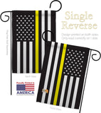 US Thin Yellow Line - Military Americana Vertical Impressions Decorative Flags HG140910 Made In USA