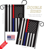 US Thin Red and Blue Line - Military Americana Vertical Impressions Decorative Flags HG140912 Made In USA