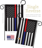 US Thin Red and Blue Line - Military Americana Vertical Impressions Decorative Flags HG140912 Made In USA