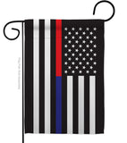 US Thin Red and Blue Line - Military Americana Vertical Impressions Decorative Flags HG140912 Made In USA