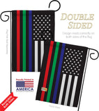 US Thin Blue Green Red Line - Military Americana Vertical Impressions Decorative Flags HG140913 Made In USA