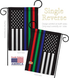 US Thin Blue Green Red Line - Military Americana Vertical Impressions Decorative Flags HG140913 Made In USA