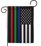 US Thin Blue Green Red Line - Military Americana Vertical Impressions Decorative Flags HG140913 Made In USA