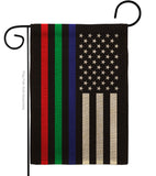 US Thin Blue Green Red Line - Military Americana Vertical Impressions Decorative Flags HG140913 Made In USA