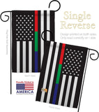 US Thin Blue Green Red Line - Military Americana Vertical Impressions Decorative Flags HG140923 Made In USA