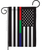 US Thin Blue Green Red Line - Military Americana Vertical Impressions Decorative Flags HG140923 Made In USA