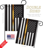 US Thin Gold Line - Military Americana Vertical Impressions Decorative Flags HG140926 Made In USA