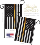 US Thin Gold Line - Military Americana Vertical Impressions Decorative Flags HG140926 Made In USA