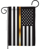 US Thin Gold Line - Military Americana Vertical Impressions Decorative Flags HG140926 Made In USA