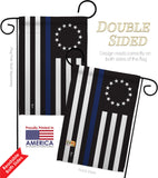 Betsy Ross Blue Line - Military Americana Vertical Impressions Decorative Flags HG140928 Made In USA