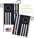 Betsy Ross Blue Line - Military Americana Vertical Impressions Decorative Flags HG140928 Made In USA