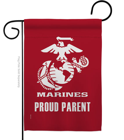 Proud Marine Parent - Military Americana Vertical Impressions Decorative Flags HG170040 Made In USA