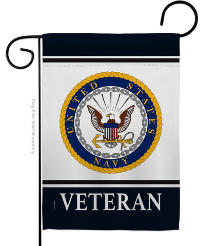 Navy Veteran - Military Americana Vertical Impressions Decorative Flags HG170041 Made In USA