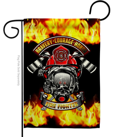 Bravery Firefighter - Military Americana Vertical Impressions Decorative Flags HG183071 Made In USA