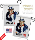 I Want You - Military Americana Vertical Impressions Decorative Flags HG192348 Made In USA