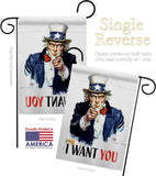 I Want You - Military Americana Vertical Impressions Decorative Flags HG192348 Made In USA