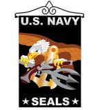 U.S. Navy Seal - Military Americana Vertical Applique Decorative Flags HG108051