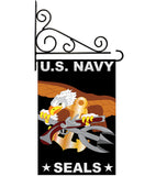 U.S. Navy Seal - Military Americana Vertical Applique Decorative Flags HG108051