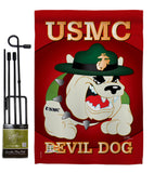 Devil Dog - Military Americana Vertical Impressions Decorative Flags HG108052