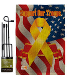 Support Our Troops - Military Americana Vertical Impressions Decorative Flags HG108059