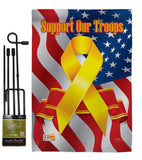 Support Our Troops - Military Americana Vertical Impressions Decorative Flags HG108059