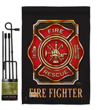 Fire Fighter - Military Americana Vertical Impressions Decorative Flags HG108063 Made In USA