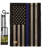 US Blue Stripe - Military Americana Vertical Impressions Decorative Flags HG108382 Made In USA